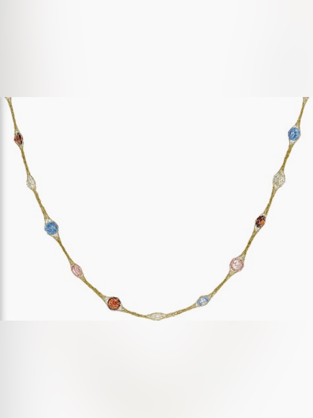 14k real gold made in Italy multicolor necklace